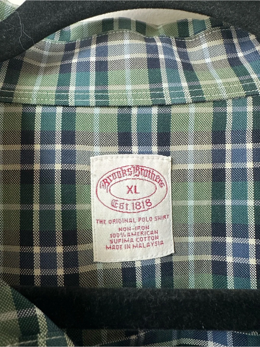 Brooks Brothers Green and Blue Plaid Button-Down Shirt
